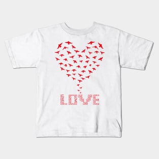 Heart with birds Kids T-Shirt